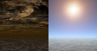 Artist's impression of skies on planet HAT-P-11b