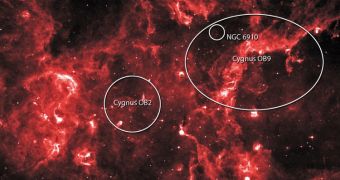 The combined outflows and ultraviolet radiation from massive stars in Cygnus X have heated and pushed gas away from the clusters, producing cavities of hot, lower-density gas