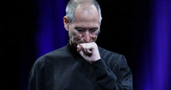 Steve Jobs delivering a keynote address at WWDC '08 in San Francisco, California