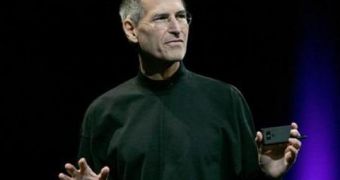 Steve Jobs during one of his keynote presentations