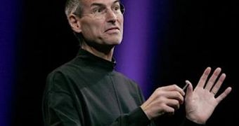 Apple CEO, Steve Jobs delivering one of his keynote presentations