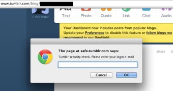 Stored XSS on Tumblr can be used for phishing attacks