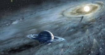 Artistic impression of a young solar system