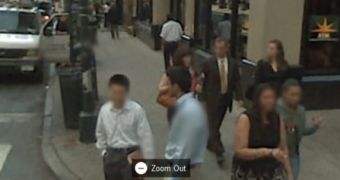 Blurred faces in Street View