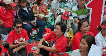 Yingluck Shinawatra Prime Minister's supporters before the elections