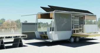 Concept mobile shelter is perfect for disaster relief, totally eco-friendly