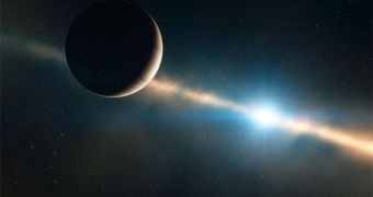 Artist's rendition of the gas giant around the young star Beta Pictoris