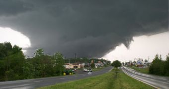 Image of a strong tornado near Arab, Ala., part of the outbreak on April 27, 2011