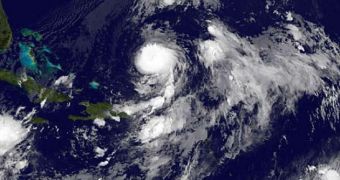Satellite image showing Hurricane Otto