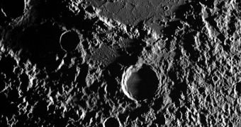 MESSENGER image of the southern half of the Vivaldi basin, on the surface of Mercury