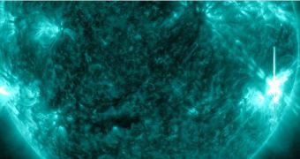 X1.1-class solar flare, seen by SDO on July 6, 2012