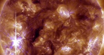 The Sun produced an X3.3-class solar flare on Tuesday, November 5, 2013