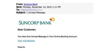 Suncorp Bank phishing email