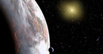 This rendition shows how a super-Earth may look like