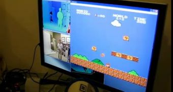 The Hacked Kinect running Super Mario Bros