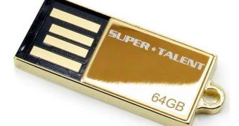 Super Talent unveils gold-plated flash drive