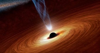 Artist's impression of a supermassive black hole