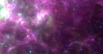 This IR image of the dust surrounding SN1987A contains data from Herschel and the NASA Spitzer Space Telescope