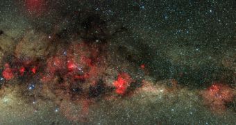 The image covers the Milky Way from east of Scorpius to west of the Southern Cross
