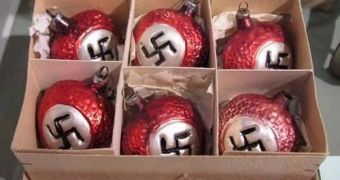 Christmas ornaments featuring the Nazi Party Swastika