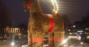 The Christmas straw goat is a Gavle tradition that never makes it until the holidays