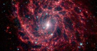 This is Spitzer's latest view of the amazing galaxy IC 342