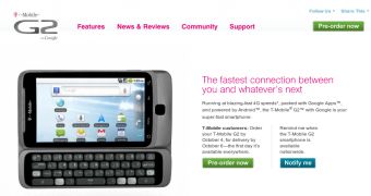 T-Mobile G2 Now on Pre-Order, Arrives October 6