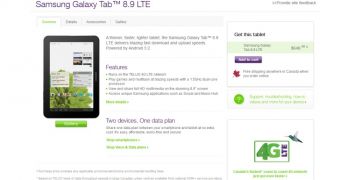 Samsung GALAXY Tab 8.9 LTE at TELUS