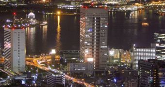 TOSHIBA Headquarters at Night