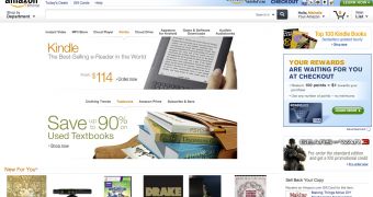 The Amazon homepage in testing