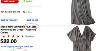Target ruffles feathers with dress for plus-size women in “Manatee Grey”
