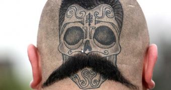 Tattoo Lover Decorates the Back of His Head for Movember