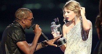Kanye West doing his now-infamous “Iimma let you finish” bit at the Video Music Awards 2009