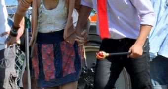Taylor Swift and Taylor Lautner on the set of “Valentine’s Day”