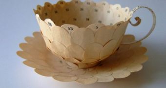 Tea cups designed by the environmentally friendly artist Cecilia Levy