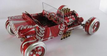 Cool car replicas are made from beer, coke cans