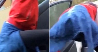 Teenager twerks inside moving car, falls to the ground