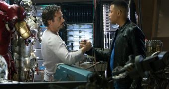 Robert Downey Jr. and Terrence Howard in the first “Iron Man” movie
