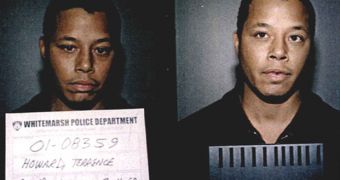 Mugshot of Terrence Howard following the 2001 domestic violence incident