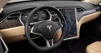 The Telsa Model S has a 17-inch touch screen