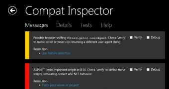 Compat Inspector available for IE10