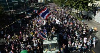 Protesters taking to the streets in Thailand's capital city