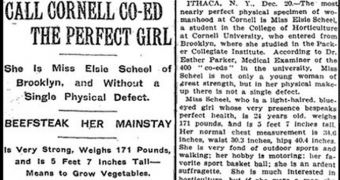 Elsie Scheel is listed in an article from 1912 as the "Perfect Woman"