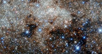 The center of the Milky Way seen in infrared by Hubble