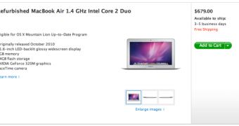 MacBook Air refurb (screenshot)