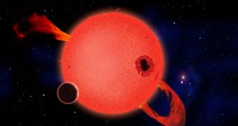 Artist impression of a rocky planet around a red dwarf