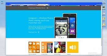 Instagram for Windows Phone being used for promoting the platform