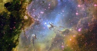 Eagle Nebula and the Pillars of Creation are featured prominently in this new image