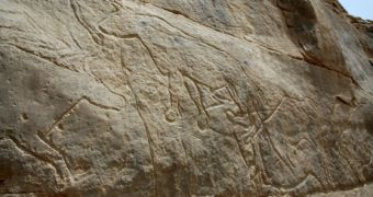 Etchings at Qurta, depicting aurochs