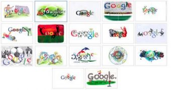 The 17 finalists in the Google "I love football" doodle competition